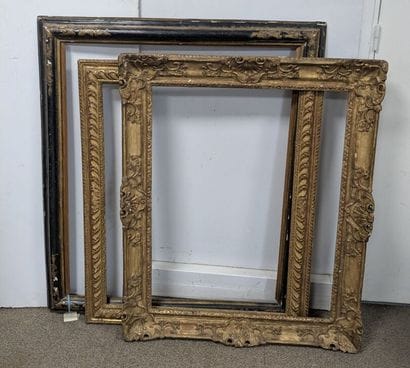 Set of 3 wooden and stucco frames