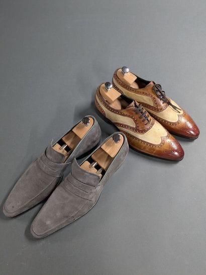 GERARD SENE
Two pairs of men's leather shoes,...