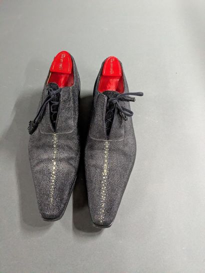 GERARD SENE
Pair of men's stingray-skin shoes,...
