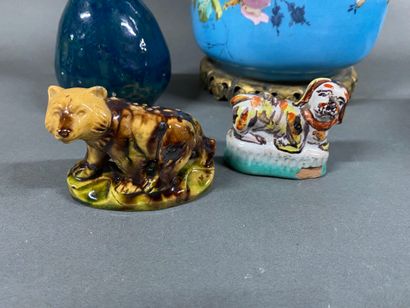 Set of porcelain, earthenware, and glazed...