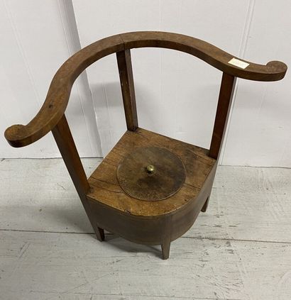 Folding wicker commode stool, used as a backrest...
