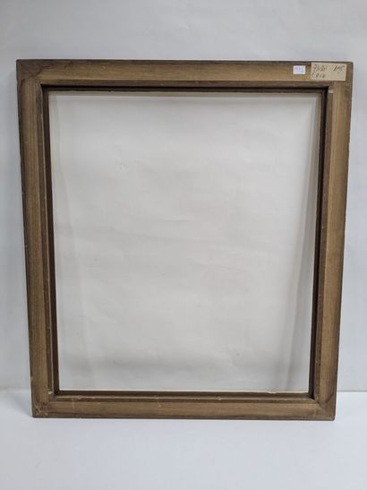 Set of two lacquered wooden frames with gold-trimmed...