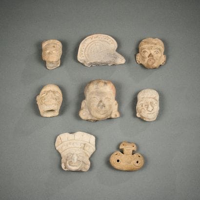 TUMACO culture
Set of six human heads, one...