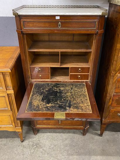 Mahogany and mahogany veneer secretary with...