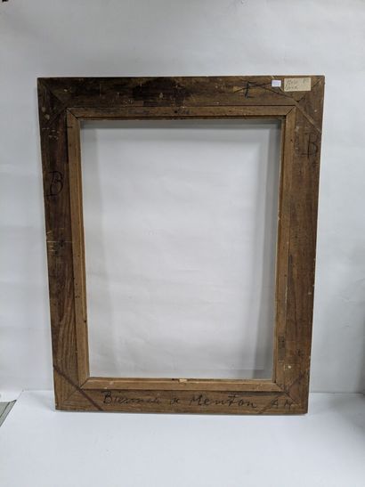 Carved wooden frame with Bérain decoration...