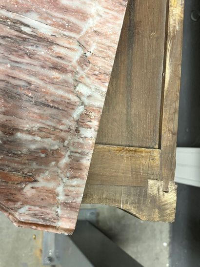 Louis XV-style chest of drawers with a marble...