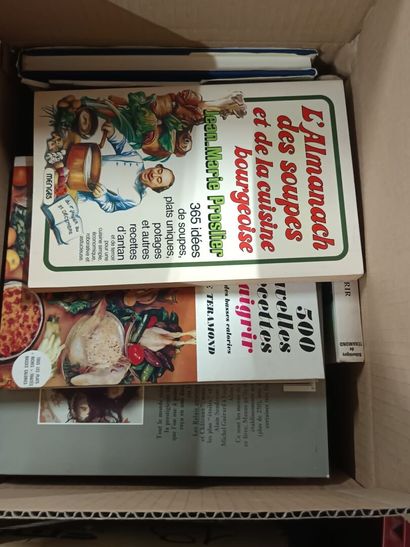 Two boxes of cookbooks