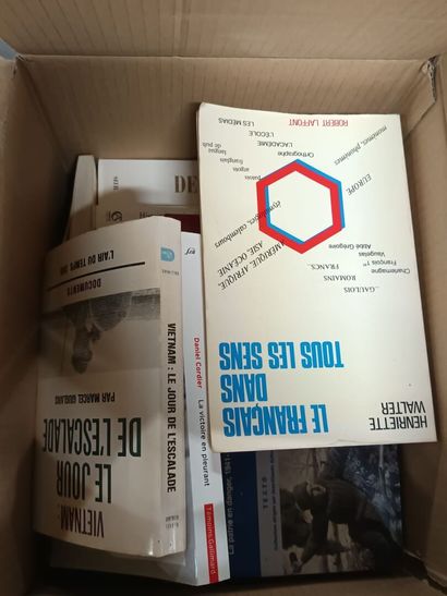 Set of three boxes of history books