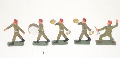 STARLUX : 5 Parachutistes français en plastique,...