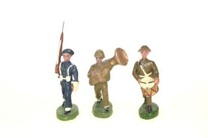 SOLIDO BELGE : 3 figurines en composition,...