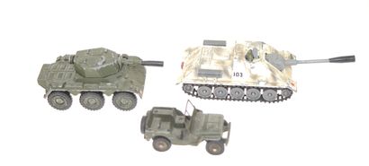 5 military vehicles: Corgi Saladin armored...