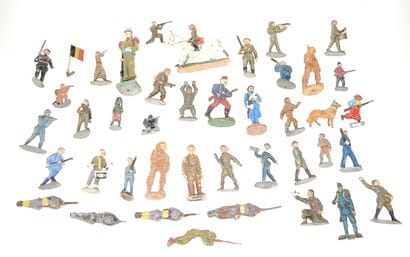 CLAIRON/ELASTOLIN & divers : 40 figurines...
