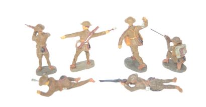 ELASTOLIN : 10 soldats Anglais au feu, en...