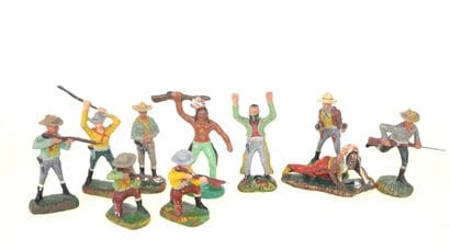 DURSO & divers : 10 Cow-boys & Indiens en...
