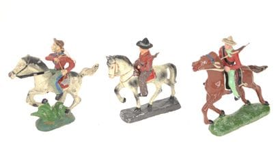 FROHA & divers : 3 cavaliers Cow-boys en...