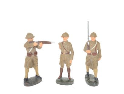 ELASTOLIN : 3 soldats Français en composition,...