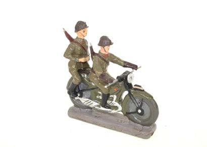 DURSO : Moto de l'armée Belge surmontée de...