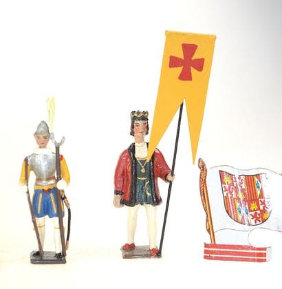 5 figurines en plomb de la conquète espagnole...