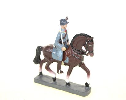 DURSO : Officier Français à cheval, en composition....