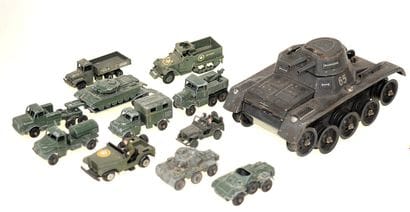 Set of 12 military vehicles, including a...