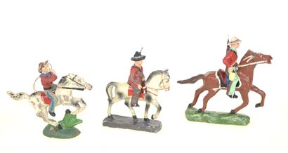 FROHA & divers : 3 cavaliers Cow-boys en...