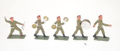 STARLUX : 5 Parachutistes français en plastique,...