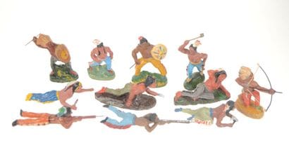 Varia de 11 Indiens en composition, maques...
