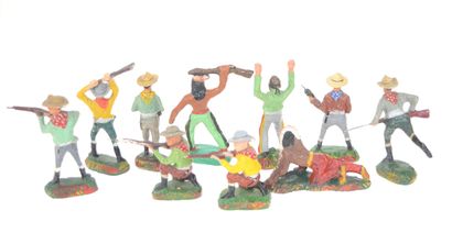 DURSO & divers : 10 Cow-boys & Indiens en...