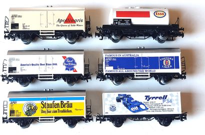 MÄRKLIN (6) wagons de marchandises, fermés,...