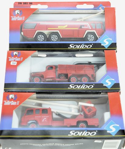 SOLIDO (6): 6 fire trucks: Iveco flatbed,...