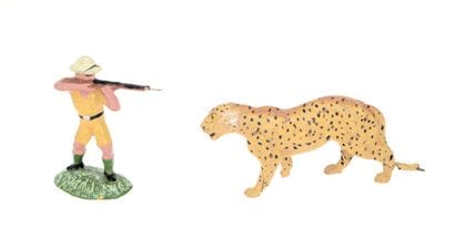 SOLIDO BELGE : Chasseur blanc et guépard,...