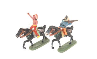 FROHA : 2 Indiens à cheval, en composition,...