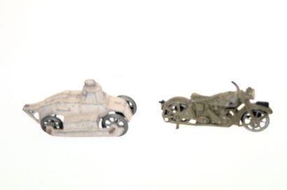 5 military vehicles: Corgi Saladin armored...