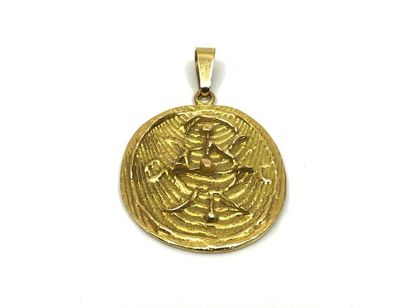 MEDAILLE en or jaune 750° représentant un...