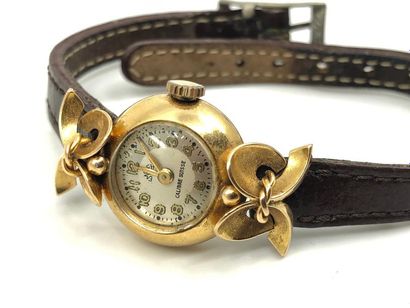 MONTRE bracelet de dame, boîtier en or jaune...