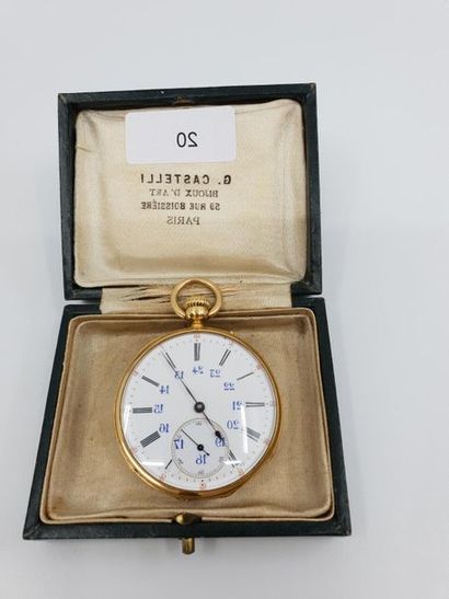 MONTRE DE GOUSSET en or jaune 750° double...