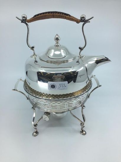 SAMOVAR en métal argenté sur pied avec son...