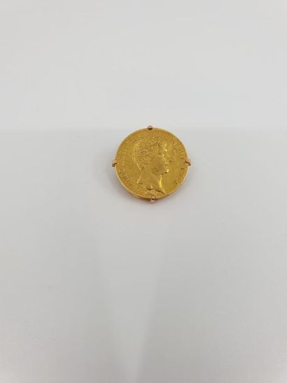 BOUTON DE COL PIECE 20 FRANCS OR Bonaparte...