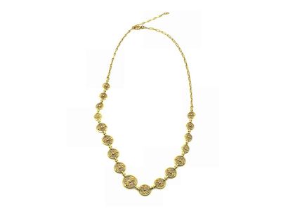 COLLIER en or jaune 750° maille ronde ajourée...
