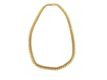 COLLIER collerette en or jaune 750° 
Poinçon...
