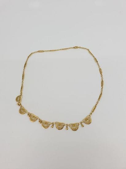 COLLIER collerette en or jaune 750° maille...