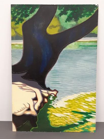 RAOUL TARROU
PLAQUE en alu peinte 
Arbre...