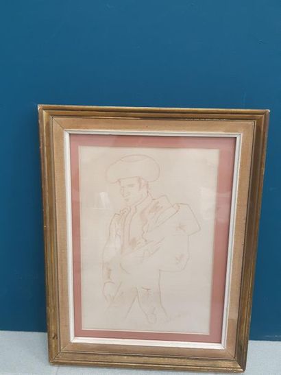 PIERRE AMBROGIANI
DESSIN à la sanguine 
Torréador
Dim...