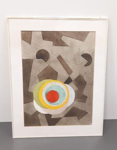 CLAISSE
Composition abstraite 
Aquarelle...