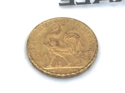 PIECE de 20 francs or au coq 1914
Sous b...