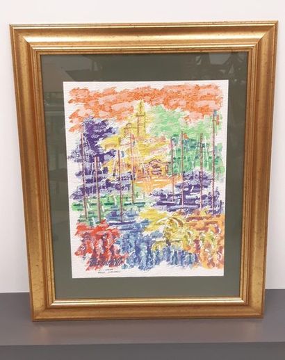 PASSARELLI Mario Atelier 
Port de St Tropez,
LITHOGRAPHIE...
