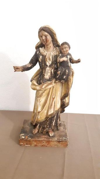 SCULPTURE
en bois polychrome representant...