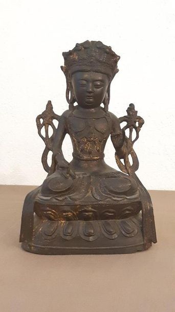 CHINE XIXème SIECLE 
Bouddha amitayus, ancienne...