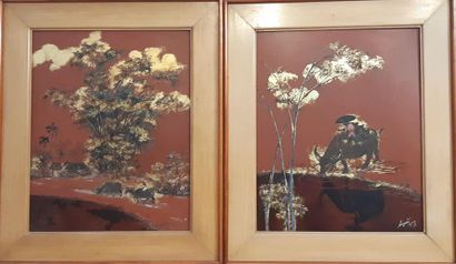 NGUYEN HUYEN (1915-1984) Atelier 
Paire de...
