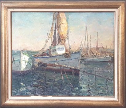 Louis BONAMICI (1878-1966)
Bateaux au port...